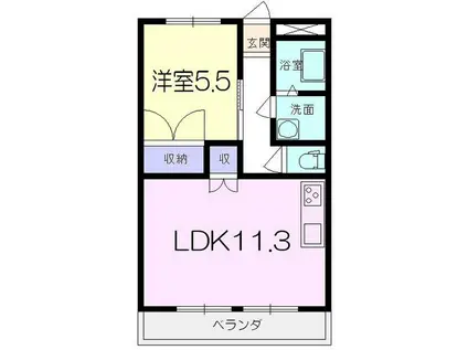 リブ・コスモス(1LDK/1階)の間取り写真