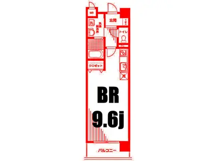 カーサグランデ生麦(ワンルーム/6階)の間取り写真