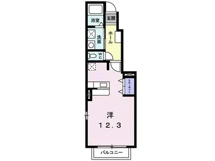 ラスミンコンドA(ワンルーム/1階)の間取り写真