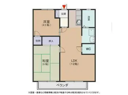 DREAM FOREST 薮田A(2LDK/2階)の間取り写真