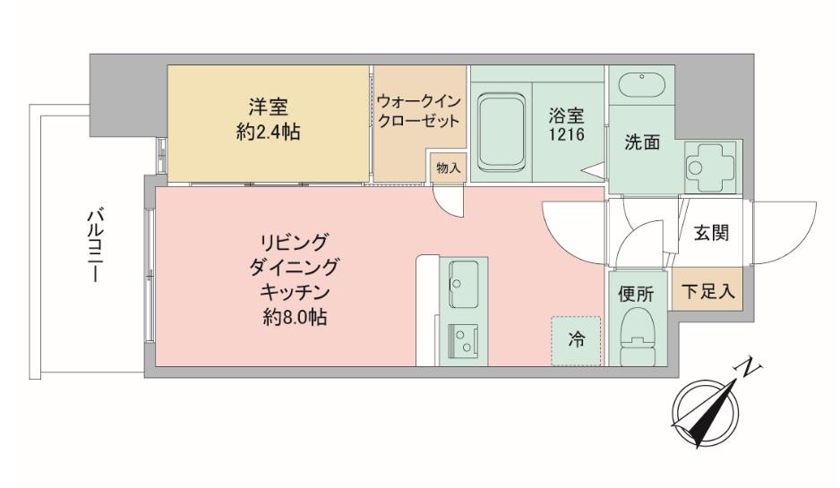 セレニテ神戸西エクラ(1LDK/14階)の間取り写真