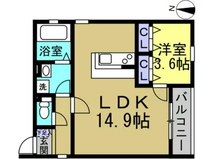 LEGIOIE新瑞橋駅(1LDK/3階)の間取り写真