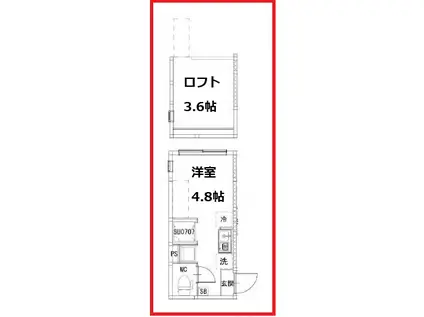 コンフォート天照(ワンルーム/2階)の間取り写真