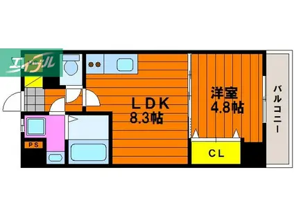 T-STYLE(1LDK/3階)の間取り写真
