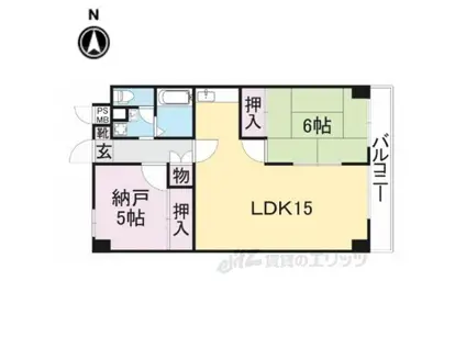 ガーデンハイツ香芝(1LDK/2階)の間取り写真