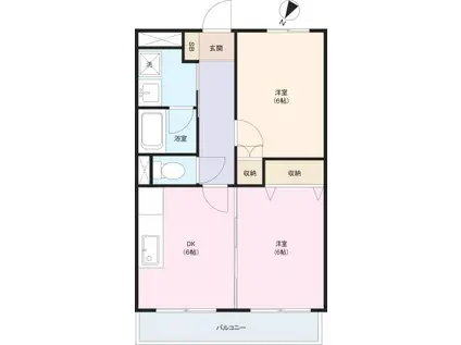 エスタシオン渋谷(2DK/3階)の間取り写真