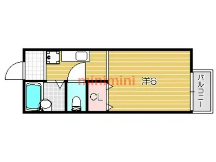 ハイツオリオン(1K/2階)の間取り写真