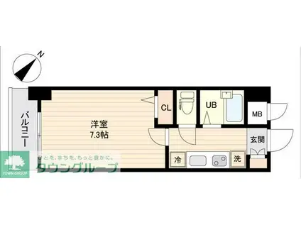 プライムアーバン行徳I(1K/2階)の間取り写真
