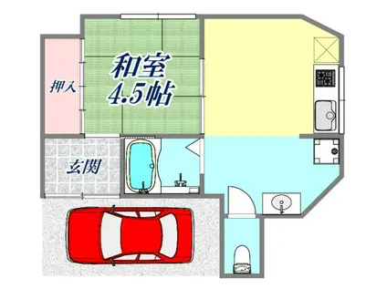 灘ハイツ(1K/1階)の間取り写真