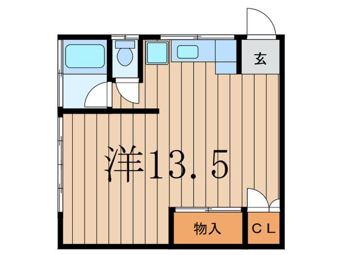 佐々木アパ-ト(ワンルーム/2階)の間取り写真