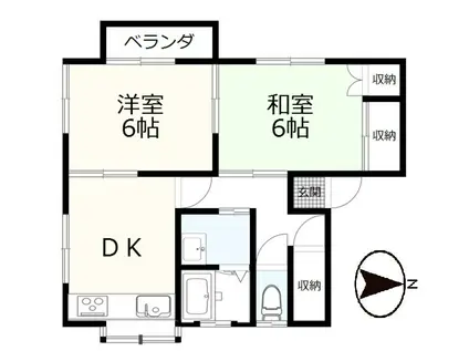 メゾン・パティオス(2DK/2階)の間取り写真