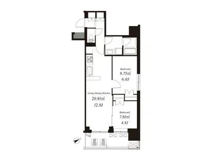 フレンシア浅草橋(2LDK/3階)の間取り写真