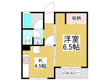 ライフメイト蟻ヶ崎(1K/1階)の間取り写真