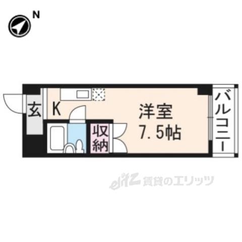 アネックスキューズ(ワンルーム/4階)の間取り写真