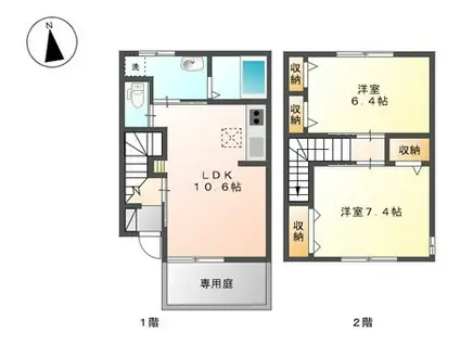 メゾルーナ(2LDK/1階)の間取り写真