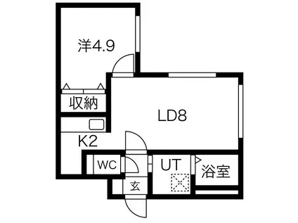 ブリランテ南郷(1LDK/4階)の間取り写真