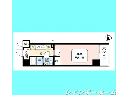 SKY MATSUDO(1K/1階)の間取り写真