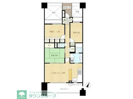 リーデンススクエアさいたま新都心(3LDK/9階)の間取り写真