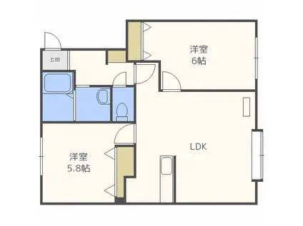 パレットコートK(2LDK/2階)の間取り写真