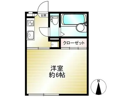グリーンハイム(1K/2階)の間取り写真
