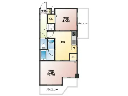 中銀新葛西マンシオン(2DK/6階)の間取り写真
