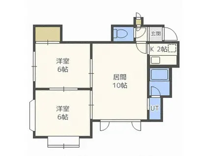 フォーサイト新川(2LDK/2階)の間取り写真