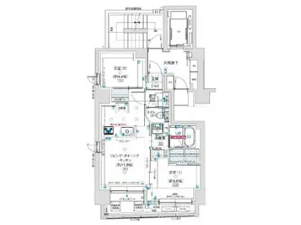 アルティザ東銀座(2LDK/4階)の間取り写真