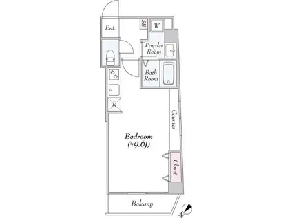 ゲートフィールド浅草東駒形(ワンルーム/4階)の間取り写真