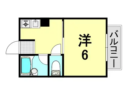 ゴールドハイツ(1K/2階)の間取り写真