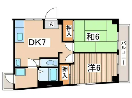 仲友ビル(2DK/3階)の間取り写真