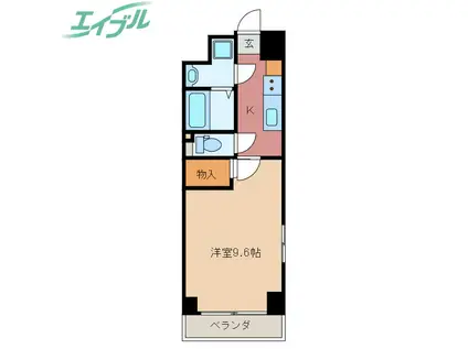 S-FORT四日市西新地(1K/9階)の間取り写真