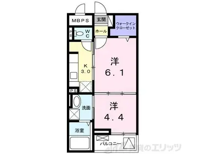 グランシャリオ(1DK/1階)の間取り写真