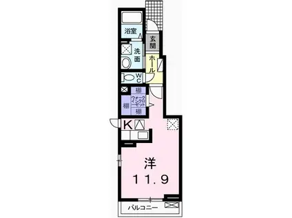 サン ツインズ A(1K/1階)の間取り写真
