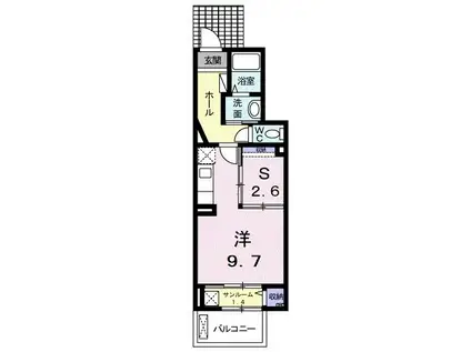 クレメント カーサA(ワンルーム/1階)の間取り写真