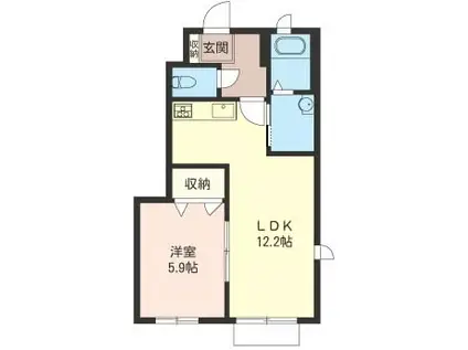サンライズハイム(1LDK/1階)の間取り写真