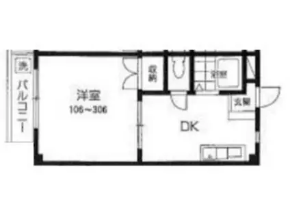 クレイルヴィラI(1DK/3階)の間取り写真