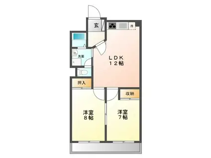 コーポ円城寺(2LDK/3階)の間取り写真