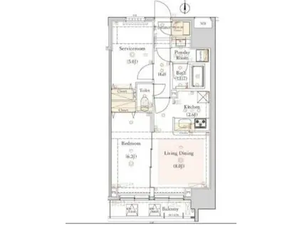HYS三ノ輪(1SLDK/2階)の間取り写真