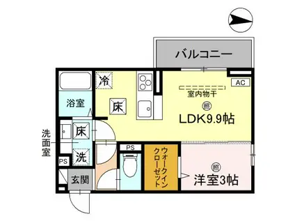 KOHRYU(1LDK/1階)の間取り写真