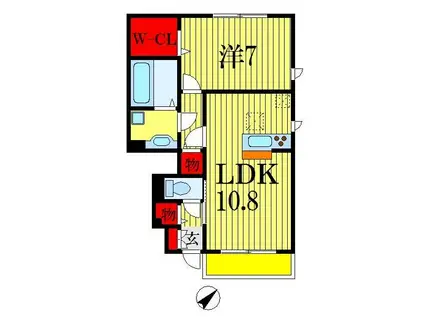 バル・ドミール(1LDK/1階)の間取り写真