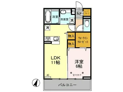 LUPINUS GARDEN(1LDK/2階)の間取り写真