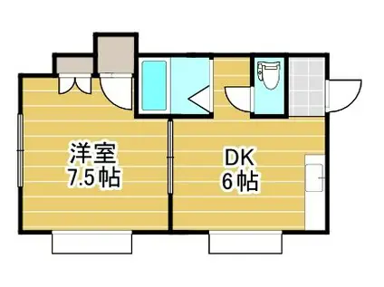 グリーンヒルズ女池(1DK/2階)の間取り写真