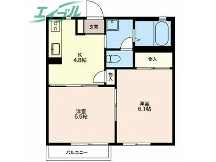 オラシオン桜PARTII(2K/1階)の間取り写真