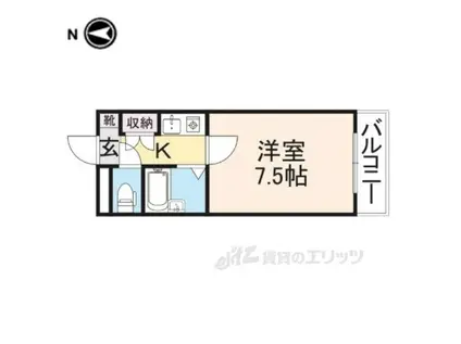 アーバンヒルⅢ(1K/2階)の間取り写真