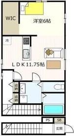 フォルテッツア城南(1LDK/2階)の間取り写真