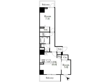 CASA MARIPOSA(2LDK/7階)の間取り写真