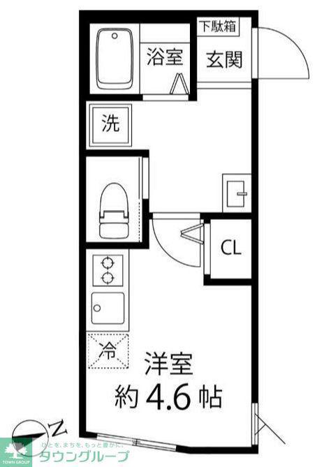 TS CUORE三ツ境II(ワンルーム/2階)の間取り写真