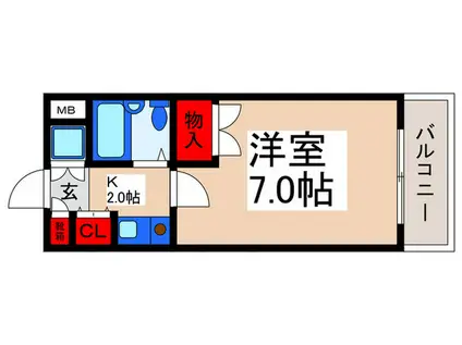 ウスタロスTK(1K/2階)の間取り写真