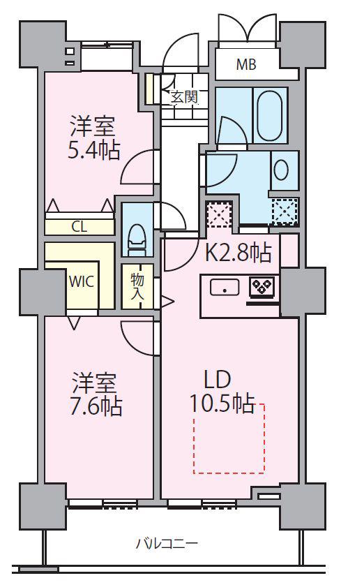 ロイヤルパークスタワー南千住(2LDK/22階)の間取り写真