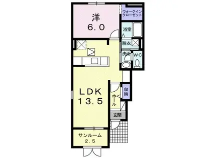 アストランティア ウエスト(1LDK/1階)の間取り写真